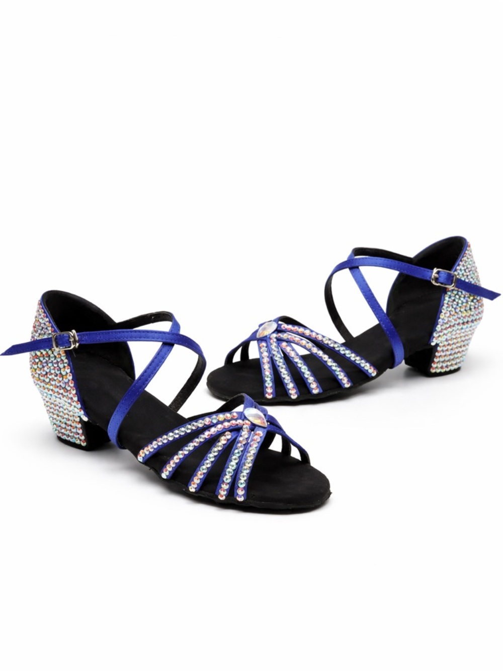 Latin dance shoes with rhinestones